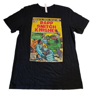 MF DOOM "Rapp Snitch Knishes" Comic Graphic Tee Hip Hop Black Large